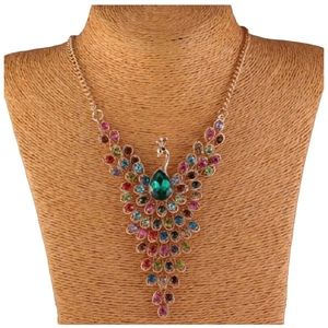 Embellished Peacock Necklace